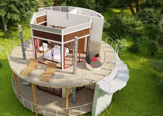 Plan de masse lodge ORCHIDEE